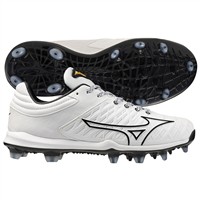 Mizuno Women's Pro FP Low TPU Molded Softball Cleats, White/Black