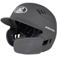 Rawlings R16 Matte Batting Helmet w/Reversible Jaw Guard, Dark Grey