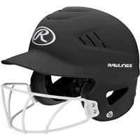 Rawlings CoolFlo Highlighter Fastpitch Softball Batting Helmet, Black