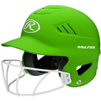Rawlings CoolFlo Highlighter Fastpitch Softball Batting Helmet, Neon Green