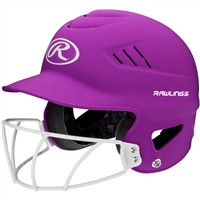 Rawlings CoolFlo Highlighter Fastpitch Softball Batting Helmet, Neon Purple