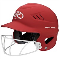 Rawlings CoolFlo Highlighter Fastpitch Softball Batting Helmet, Scarlet