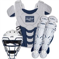 Rawlings Velo 2.0 Fastpitch Catcher's Set, Navy/White