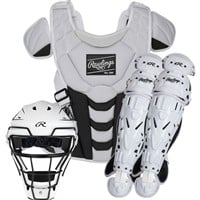 Rawlings Velo 2.0 Fastpitch Catcher's Set, White/Black