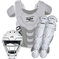 Rawlings Velo 2.0 Fastpitch Catcher's Set, White/Silver
