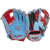 Rawlings Heart of the Hide 204 11.5in Baseball Glove (PROR204-2CBS), Blue/Red