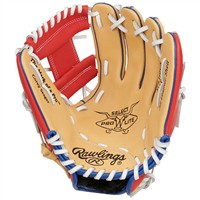 Rawlings Youth Select Pro Lite Corey Seager 11in Baseball Glove, Camel/Red