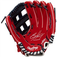 Rawlings Youth Sure Catch Bryce Harper 11.5in Baseball Glove, Scarlet/Navy