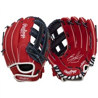 Rawlings Youth Sure Catch Bryce Harper 11.5in Baseball Glove, Scarlet/Navy