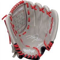 Rawlings Youth Sure Catch Mike Trout 11in Baseball Glove, Grey/Red