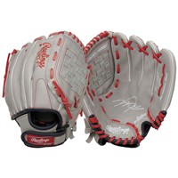 Rawlings Youth Sure Catch Mike Trout 11in Baseball Glove, Grey/Red