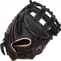 Rawlings R9 Series 33 Fastpitch Catchers Glove (RR9SBCM33-24B), Black