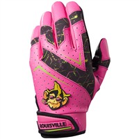 Louisville Slugger Youth Party Animals Batting Gloves, Black/Pink