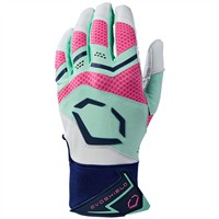 Evoshield Adult Limited Edition Carbyne Batting Gloves w/Strap, Navy/Pink