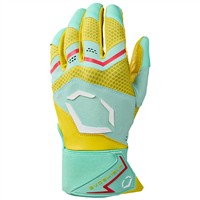 Evoshield Adult Limited Edition Carbyne Batting Gloves w/Strap, Yellow/Red