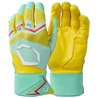 Evoshield Adult Limited Edition Carbyne Batting Gloves w/Strap, Yellow/Red