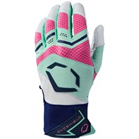 Evoshield Youth Limited Edition Carbyne Batting Gloves w/Strap, Navy/Pink