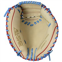 All Star S7 Elite 33” Baseball Catcher’s Glove, Tan/Blue