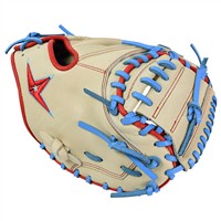 All Star S7 Elite 33” Baseball Catcher’s Glove, Tan/Blue