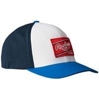 Rawlings Patch Baseball Hat, White/Navy