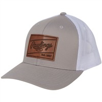 Rawlings Leather Patch Baseball Cap, Grey/Tan