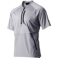 Rawlings Men's Gold Collection 1/4 Zip Short Sleeve Cage Jacket, Blue Grey