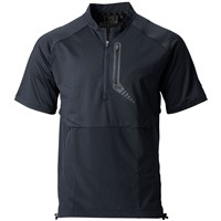 Rawlings Men's Gold Collection 1/4 Zip Short Sleeve Cage Jacket, Black