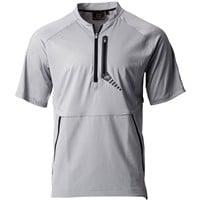 Rawlings Men's Gold Collection 1/4 Zip Short Sleeve Cage Jacket, Blue Grey