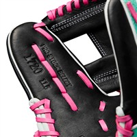 Wilson A2K SuperSkin 1720 11.5in Baseball Glove, Black/Pink