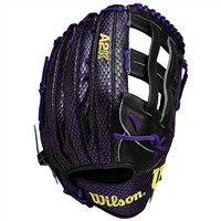 Wilson A2K SuperSkin Brenton Doyle Game Model 1799 12.75in Baseball Glove, Black/Purple