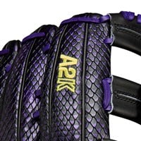 Wilson A2K SuperSkin Brenton Doyle Game Model 1799 12.75in Baseball Glove, Black/Purple
