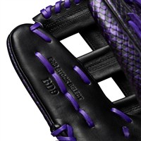 Wilson A2K SuperSkin Brenton Doyle Game Model 1799 12.75in Baseball Glove, Black/Purple