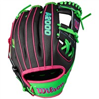 Wilson A2000 SuperSkin 1786 11.5in Baseball Glove, Black/Light Green