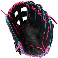 Wilson A2000 SuperSkin 1777 12.75in Baseball Glove, Black/Light Blue