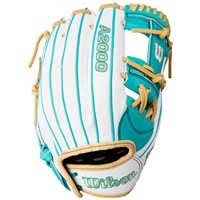 Wilson A2000 H12 SuperSkin Fastpitch Glove, Teal/White