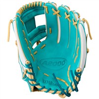 Wilson A2000 H12 SuperSkin Fastpitch Glove, Teal/White