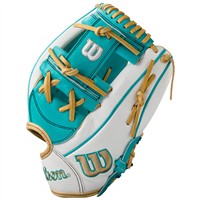 Wilson A2000 H12 SuperSkin Fastpitch Glove, Teal/White