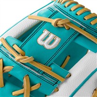 Wilson A2000 H12 SuperSkin Fastpitch Glove, Teal/White