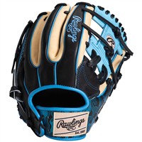 Rawlings Exclusive Heart of the Hide 11.5in Baseball Glove (PRO934-2BC), Black/Light Blue