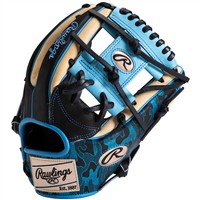 Rawlings Exclusive Heart of the Hide 11.5in Baseball Glove (PRO934-2BC), Black/Light Blue
