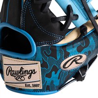 Rawlings Exclusive Heart of the Hide 11.5in Baseball Glove (PRO934-2BC), Black/Light Blue