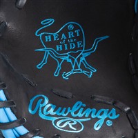 Rawlings Exclusive Heart of the Hide 11.5in Baseball Glove (PRO934-2BC), Black/Light Blue