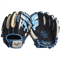 Rawlings Exclusive Heart of the Hide 11.5in Baseball Glove (PRO934-2BC), Black/Light Blue