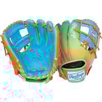 Rawlings LE Heart of the Hide Fun Burst 11.5in Baseball Glove (PROR204 2CBO), Blue/Green