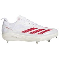 adidas Mens Adizero Electric 2.0 Metal Baseball Cleats, White/Red