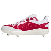 adidas Mens Adizero Electric 2.0 Metal Baseball Cleats, White/Red