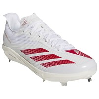 adidas Mens Adizero Electric 2.0 Metal Baseball Cleats, White/Red