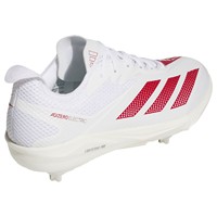 adidas Mens Adizero Electric 2.0 Metal Baseball Cleats, White/Red