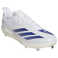 adidas Mens Adizero Electric 2.0 Metal Baseball Cleats, White/Royal
