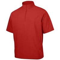 Richardson Men's PTS Barrage Short Sleeve Wind Shirt Cage Jacket, Red